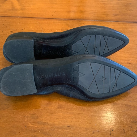 AQUATALIA SHOES BALLET FLATS LEATHER BLACK 7 1/2 Orig. $380. - Picture 7 of 8